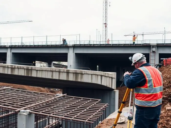 Obra civil en construcción con estructura de concreto